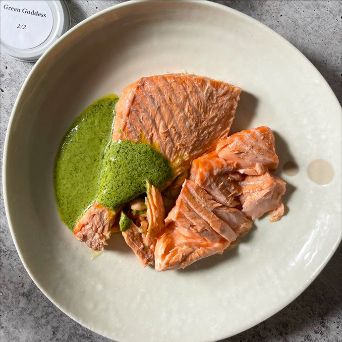 Steamed Salmon with Green Goddess